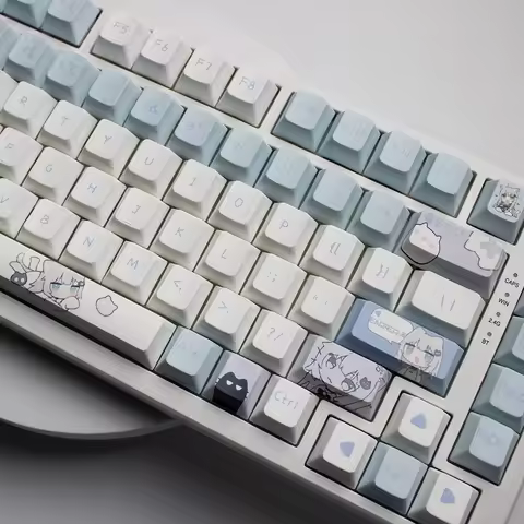Kawaii Anime Nachoneko Themed Keycaps 122-key Cherry XDA MOA Profile PBT Keycaps for MX Switch 60 80