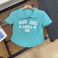 Áo Thun Nữ Tay Ngắn Cổ Polo Dáng Ôm in Chữ Mùa Hè H#17 Áo Thun Nữ Cổ Polo Tay Ngắn Thường Ngày Thườn