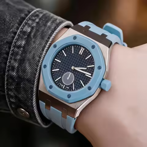 316L Stainless Steel Case With FKM Rubber Watch Strap Kit for Swatch X AP Royal POP With Fold Buckle