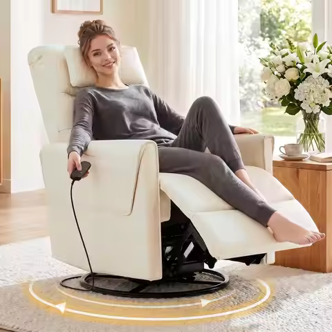 Genuine Leather Recliner Chair, Power Recliner Chair, Italian Water-Washing Process,Single Sofa for 