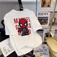 Itmichaa Avengers Spider-Man Iron Man Cartoon Print T-Shirt | Women's Oversized Shirt | Thick Premiu