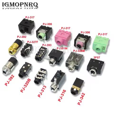 5PCS PJ-392 PJ-327F PJ320B PJ301M 342 PJ313 PJ-324M PJ-317 PJ-313 PJ-306 PJ-393 3.5MM video Audio Co