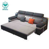 【Ready Stock】 Folding Sofa Bed with Audio / USB Charging / Storage Function Living Room Furniture Foldable Bed 2 seater 3 seater 4 seater Sofa