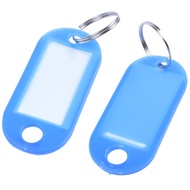 【KEX】-20 Pcs Key ID Label Tags Split Ring Keyring Keychain Blue