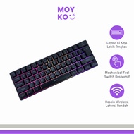 RGB Mechanical Feel Wireless 2.4G 61 Keys Gaming Keyboard - G91