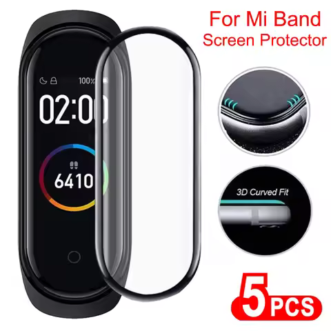 999D Film Glass For Xiaomi Mi Band 8 7 6 5 4 Screen Protector Mi band 6 5 Smart Watchband Full Prote