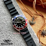 BALMER | 8174G SS-59 Sapphire Men's Watch with Black Dial and 50m Water Resistant Black Rubber Strap | Official Warranty