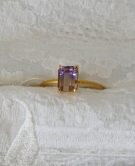 925銀 紫黃水晶戒指