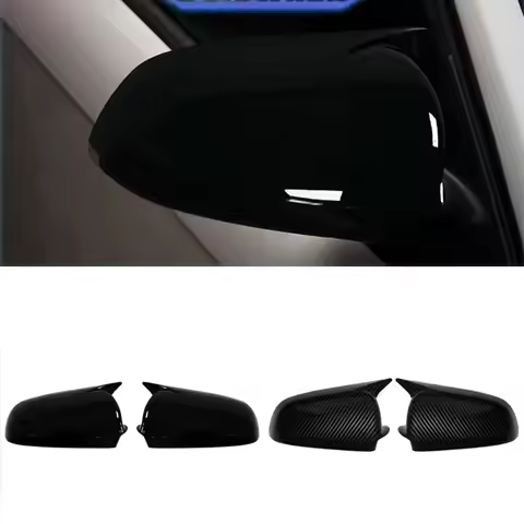 Black Side Mirror Caps for Audi A3 S3 8P 05-08 A4 S4 B6 B7 8E 8H, A6 S6 C6 4F Replacement Style Carb