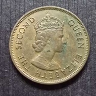 1975 Hong Kong (British) Queen Elizerbeth The Second Nickel Brass  10 Cents  香港 伊麗莎白二世 銅鎳幤 一毫