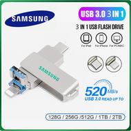 SAMSUNG Usb อุปกรณ์บันทึกข้อมูล USB 3.0ความเร็วสูง1TB 2TB Pendrive Type-C หน่วยความจำ OTG คีย์แท่ง U