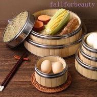 FALLFORBEAUTY Bamboo Steamer Steam Basket For Cooking Woven Bamboo Bao Buns Dim Sum Gift Idea Food S