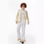 Retro 80s Disco เครื่องแต่งกายฮาโลวีน Party Performance Elvis Presley Catman ชุด Vintage Hip Hop แต่