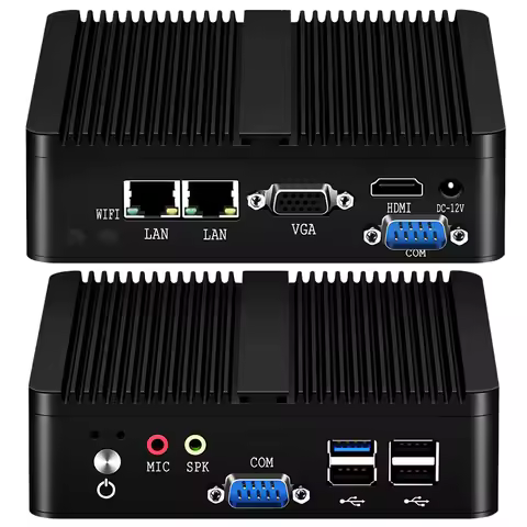 Helorpc Pfense Industrial Mini PC Inter Celeron Processor with 4XUSB HDMI VGA 2XRS232 Support Window