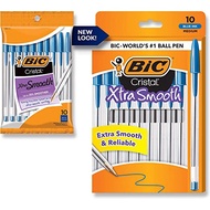 BIC Cristal Xtra Smooth Stic Ballpoint Pen, 1.0 mm, 10