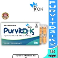 PURVIT D3+K2 - vitamin d3 400 and k2 supplement - support strong bones and promote healthy carduo