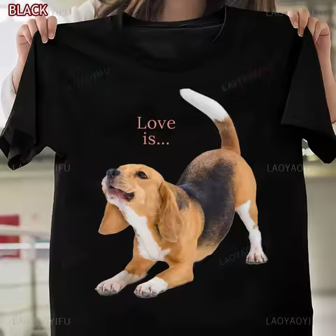 Beagle Lover T-Shirt Perfect for Dog Moms and Dads with Cute Puppy Pet Design Printed T-shirts High 