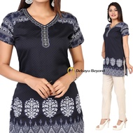[Size 4XL(50)] Crepe Short Sleeve Kurti - Top only