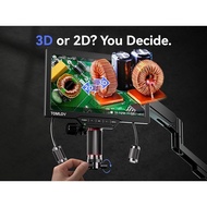 TOMLOV 3D Digital Microscope for Soldering: Magnetic Dual Lens Micro Scope TM3K-3D for Adult, Coin M