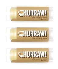 Hurraw! Chai Spice Lip Balm, 3 Pack: Organic, Certified Vegan, Cruelty and Gluten Free. Non-GMO, 100