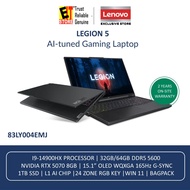 Lenovo Legion 5 AI Gaming Laptop 83LY004EMJ (I9-14900HX /32GB/1TB/RTX5070 8GB /15.1" WQXGA OLED/ 24 