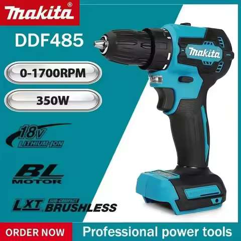 Makita DDF485 18V Brushless Drill 40N.m Torque 0-2200RPM with 1/2' Auto-Lock Chuck Screwdriving And 