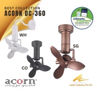 Ceiling Fan Wall Fan Acorn DC-360 Corner Fan 360 Degree DC Motor Remote Control SG 2 Year Warranty