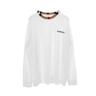 【二手】Burberry JARRAD 格紋領白色純棉男士剪裁縫製上衣（二手 A 款）