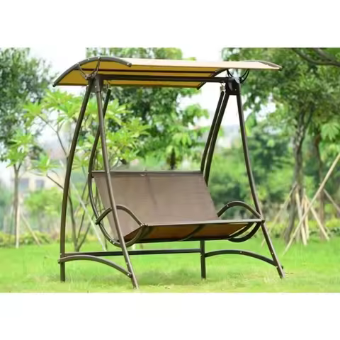Outdoor Hanging Swing Chair With Canopy 2 Seater 3 Seater Hammock Cushioned Outdoor Bench Seat Garde