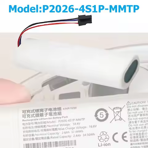 14.4V/2600mAhBattery for Xiaomi Mijia 2C Vacuum Mop Robot XMSTJQR2C P2026-4S1P-MMBK Replacement Batt