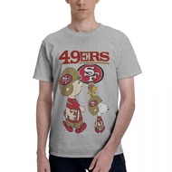 🔥Premium Cotton 100%🔥 San Francisco 49Ers Long Nfl Snoopy Cotton Short Sleeve T-Shirt Fashion Lounge
