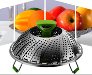 不銹鋼可伸縮摺疊蒸架/蒸籠 x 1個