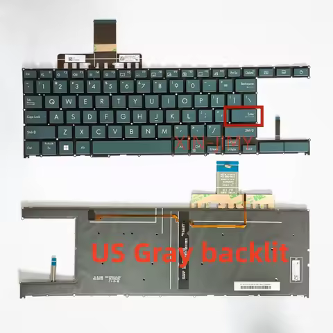 US/Latin Layout Backlit Gray Laptop Keyboard For ASUS Zenbook Duo 14 UX482 UX482EA UX482EAR UX482EGR