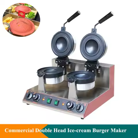 Electric 110V/220V Non-Stick Burger Waffle Baking Machine in Stock