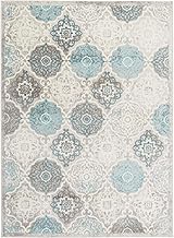 Home Dynamix Boho Celeste Transitional Damask Area Rug, Grey/Blue, 2'7"x4'7"
