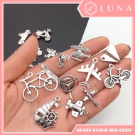 LUNA Vehicle Transport Metal Alloy Pendant Bead Bicycle Truck Lorry Aeroplane Helicopter Yatch Car K