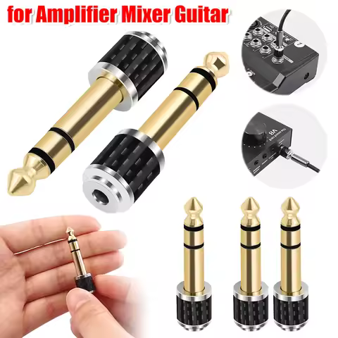 1-5Pcs 1/4inch To 1/8inch Stereo Headphone Adapter Male To Female 6.35mm Jack To 3.5mm Socket Stereo