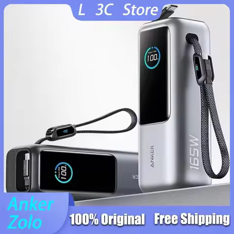 Anker Zolo 165W Max Power Bank 25000mAh High Capacity Built-in and Retractable Cables Multi-Device C