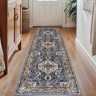 KOZYFLY Hallways Runner Rug 2x7 Ft Washable Hall Carpet Runner Non Slip Kitchen Runner Rugs Brown an