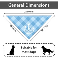 Dog Birthday Bandana Dog First Birthday Bandana Plaid Blue Dog Bandana Pet Dog Lover Gifts Happy Bir