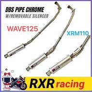 DBS Pipe Chrome W/removable XRM110/wave100/rusi 100/rusi110/sym/xrm 125/wave125