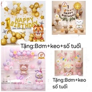 (GIVE AGE BALLOONS) Balloon Set for Baby Shower Birthday Decoration for Cat Age Baby, birthday decor