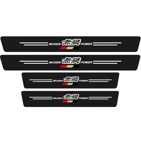 MUGEN Car Door Sill Protection Sticker Carbon Fiber Decorative Strip for Honda Mugen Power Accord Ci