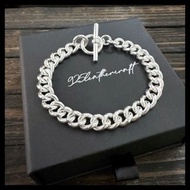 銀革手作 925 純銀 手工 OT扣  圓側鏈 牛仔鏈 古巴鏈 手鏈