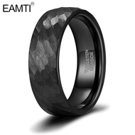 EAMTI 6mm Mens Tungsten Wedding Rings Black Gold Wedding Band for Women Two Tone Brush Comfort Fit S