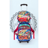 Comel McQueen Removable Trolley Backpack School Bag Lunch Bag