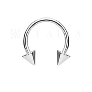 14G Elaira Titanium Spiky Horse Shoe/ Circular Ring Barbell Nipple Septum High Polished