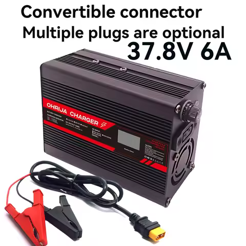37.8V 6A Lithium Battery Fast Charger for 9S 33.3V OLED Display & Interchangeable Connector Fast sta