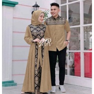 Produk Populer  Gamis Batik Kombinasi Polos Terbaru 2022 Modern Couple