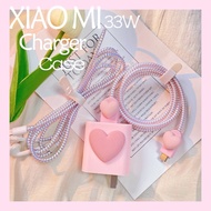 ж-XIAOMI 33W Charger Cover INS Love Set Charger Protector XIAOMI 10/Redmi K30 Pro/Redmi 10x Pro Cab